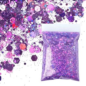 Glitter Flocado Holográfico 22 - Lilas 50g