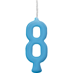 Vela Parabens Azul Numero 8