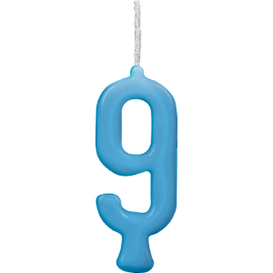 Vela Parabens Azul Numero 9