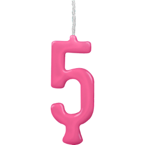 Vela Parabens Pink Numero 5