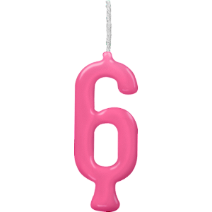 Vela Parabens Pink Numero 6