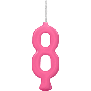 Vela Parabens Pink Numero 8