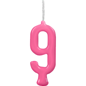 Vela Parabens Pink Numero 9