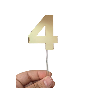 Topo de Bolo Acrílico Numero 4