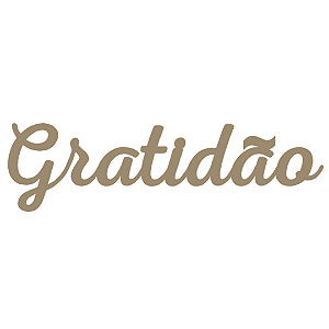 Placa MDF 9mm Marrom Gratidão 60x16cm
