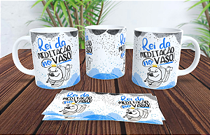 1 Caneca Porcelana 325ml Branca - Rei Meditação Vaso