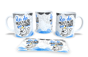 1 Caneca Porcelana 325ml Branca - Rei Meditação Vaso
