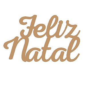 Placa MDF 9mm Marrom Feliz Natal 60x36cm