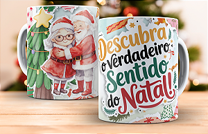 1 Caneca Porcelana 325ml Branca - Natal - Verdadeiro Sentido