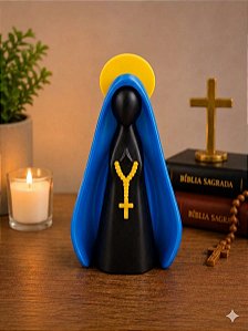 Nossa Senhora Aparecida 3D Preta 19cm