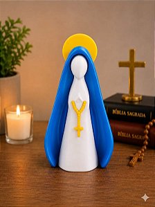 Nossa Senhora Aparecida 3D Branca 19cm