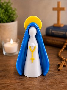 Nossa Senhora Aparecida 3D Branca 8,5cm