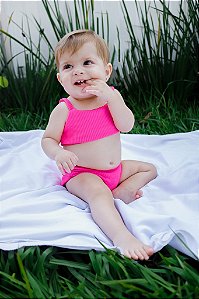 Biquíni Infantil Pink Texturizado