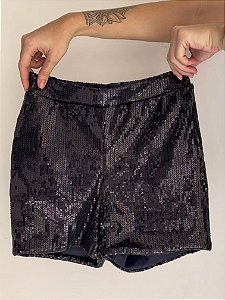 Short Paetê Preto