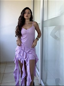 Vestido Mia Babados Lilás