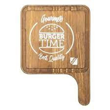 Tábua para Hamburguer Rústica em Madeira 20x28cm - Debiasi