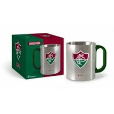 Caneca metal inox - fluminense - Brasfoot
