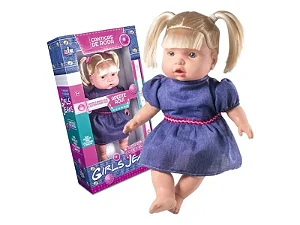 Boneca Para Menina Girls Jeans Canta 3 Cantigas de Roda 42cm - Milk Brinquedos