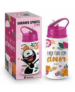 Garrafa Sport de Alumínio com Canudo 350ML  - SMILINGUIDO FACA TUDO COM AMOR