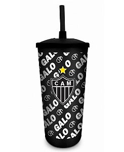 Copo Plástico com Canudo Times - ATLETICO
