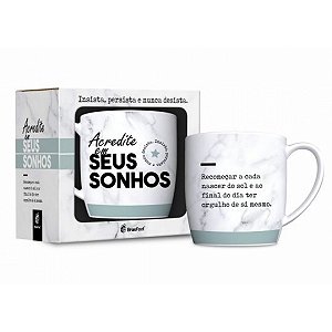 CANECA PORCELANA URBAN 300ML - ACREDITE EM SEUS SONHOS