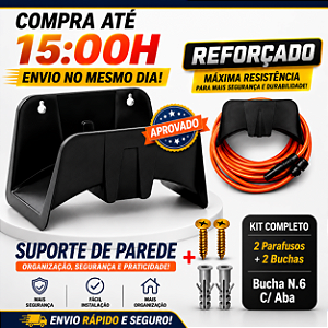 Suporte para Mangueira de Jardim de Parede (Até 30 Metros) Preto + Kit de Fixação Completo