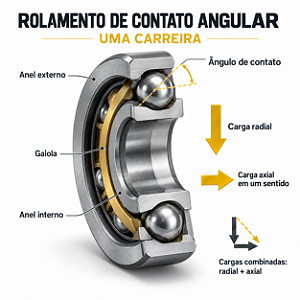 7219B-TVP FAG – Rolamento de Contato Angular 95x170x32mm Uma Carreira Aberto