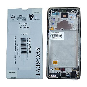 Tela Frontal Touch Display Samsung A72 - A725 - Com aro Preto Original Nova