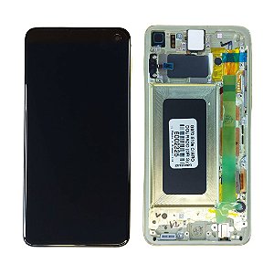 Tela Frontal Touch Display Samsung G970 - S10e - Com aro DOURADO Original