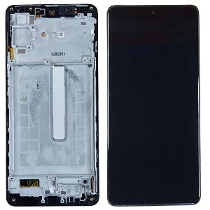 Tela Frontal Touch Display Samsung M53 5G - M536 - Com aro Preto Original RET
