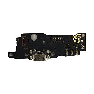 Conector de Carga Com Placa Moto E5 Play