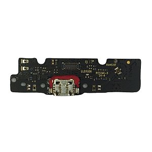 Conector de Carga Com Placa Moto E5 Plus (Original)