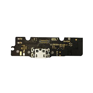 Conector de Carga Com Placa Moto E5 Plus