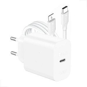 Carregador 20W + Cabo de Dados C Para Lightning 1 Metro - Branco - GAR154