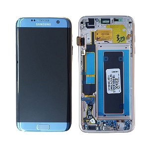 Tela Frontal Samsung S7 Edge G935 - aro Azul Original Nova