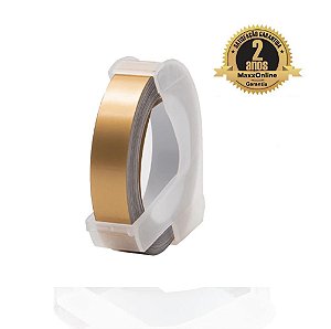 Fita Vinílica Compatível Dymo Rotulador Manual 3DCG25 Champagne 9mm