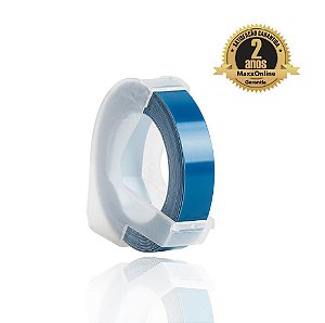 Fita Vinílica Compatível Dymo Rotulador Manual 3DOB35 Azul Lago 12mm