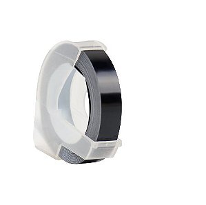 Fita Vinílica Compatível Dymo Rotulador Manual 3D325 Preta 9mm