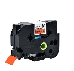 Fita Compatível Brother Tz Tze B51 Laranja Letra Preta 24mm