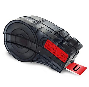 Fita Compatível Brady Vinil M21-750-598-RD Vermelha Letra Preta 19mm