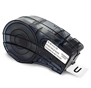 Fita Compatível Brady Vinil M21-750-595-WT Branca Letra Preta 19mm