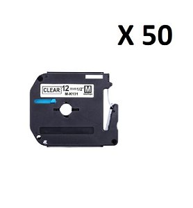 Kit 50 Fitas Compatível Brother M-K131 Incolor 12mm