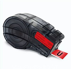 Fita Vinil Compatível Brady M21-500-595-RD-BK Vermelha Letra Preta 12mm