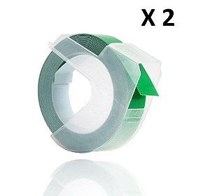 2 Fitas Vinil Compatível Dymo Rotulador Manual 3D725 9mm