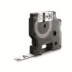 Fita Vinilica Dymo Rhinopro Branca Letra Preta 12mm