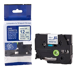 Kit 5 Fita Tecido Compatível Brother Tze-FA3 Branca 12mm Kze