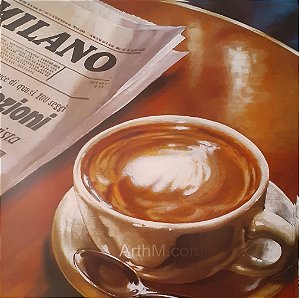Gravura Coleção Café Milano 50 x 50 cm
