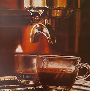 Gravura Coleção Café Barista 50 x 50 cm