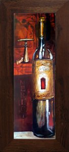 Gravura Coleção Vinhos Merlot 20,5 x 51 cm