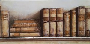 Gravura para escritório Livros Clássicos 24 x12 cm
